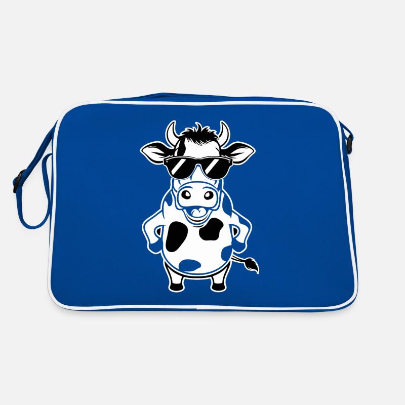 Vache cool avec des lunettes de soleil Sac Retro
