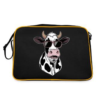 Tête de vache cool avec lunettes de soleil - Sac Retro - noir/or - Dos
