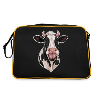 Drôle de vache tire la langue - Sac Retro - noir/or - Dos
