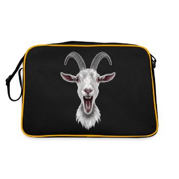 Visage de chèvre rieur Artwork - Sac Retro - noir/or - Dos