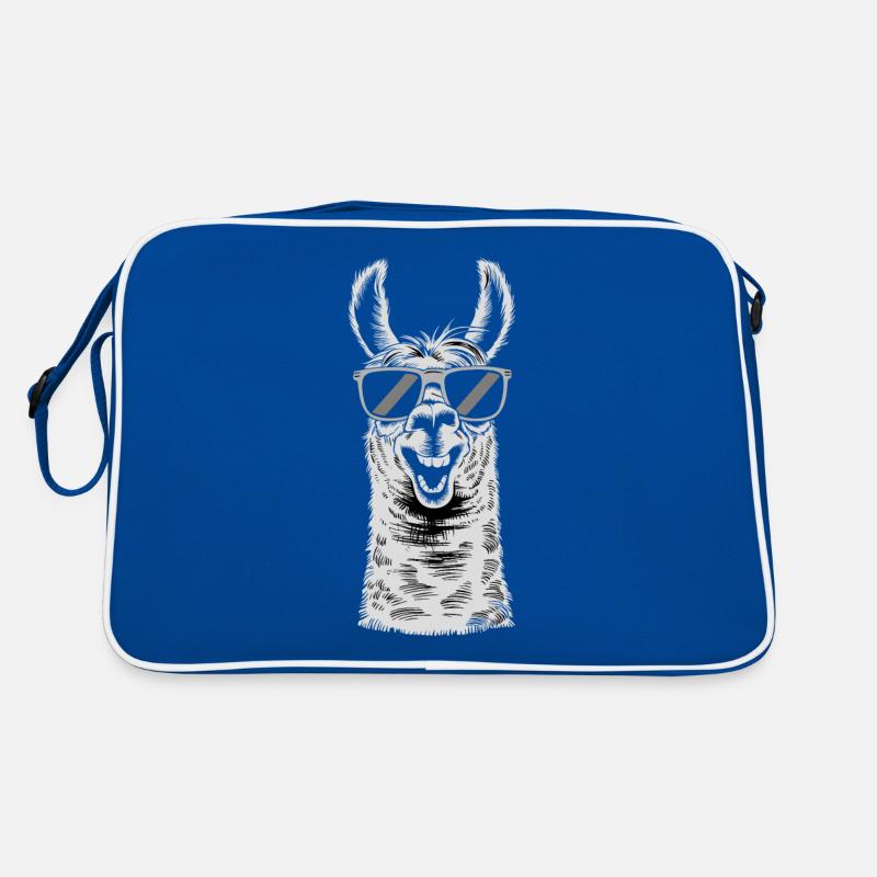 Cool llama with sunglasses Retro Bag