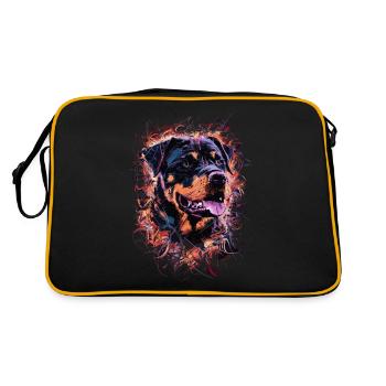 Rottweiler Art Drawing Abstract Dog - Retro Bag - black/gold - Back