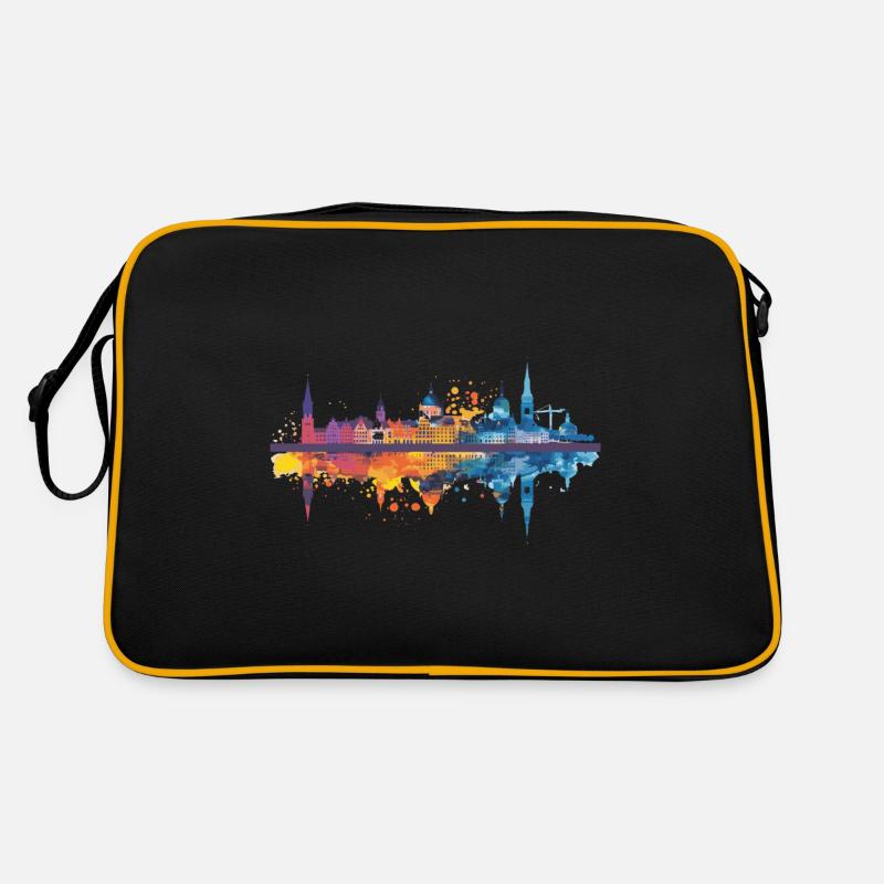 Stralsund - Retro Tasche - Schwarz/Gold