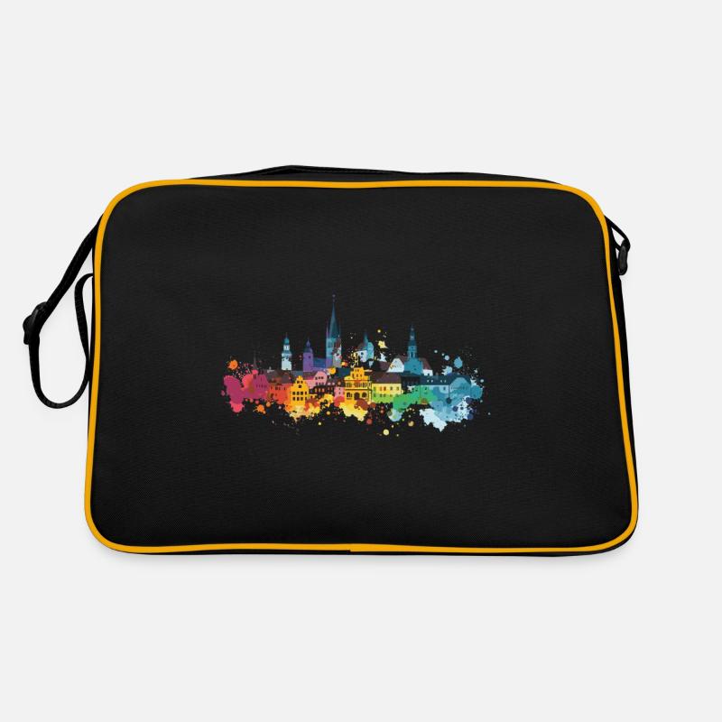 Straubing - Retro Tasche - Schwarz/Gold