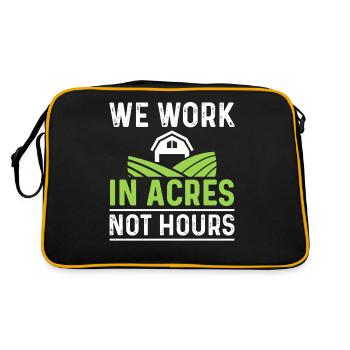 Wir arbeiten in Hektar, nicht in Stunden - Retro Tasche - Schwarz/Gold - Hinten
