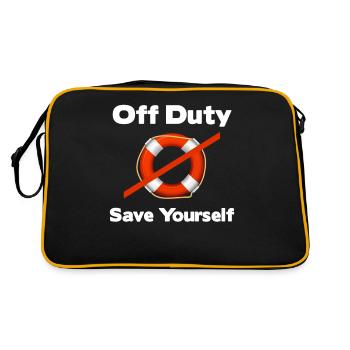 Off Duty Save Yourself Funny Lifeguards Islande - Sac Retro - noir/or - Dos