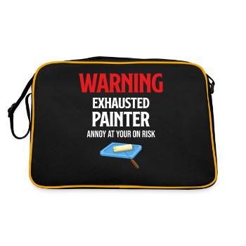 Warning: Exhausted painter gets annoyed - Retro Bag - black/gold - Back