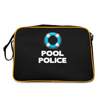 Pool Police Funny Lifeguards Island Waterpolo - Retro Tasche - Schwarz/Gold - Hinten