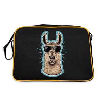 Lama cool avec des lunettes de soleil - Sac Retro - noir/or - Dos