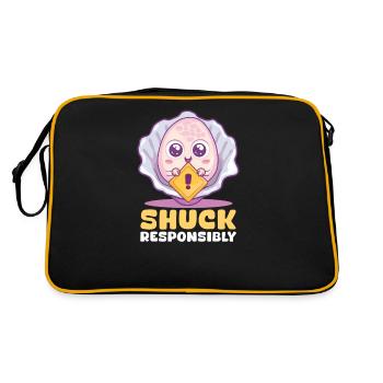 Écailler les huîtres de manière responsable - Sac Retro - noir/or - Dos