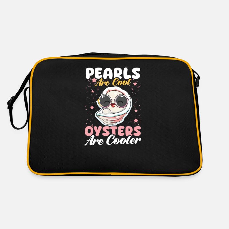 Austernperlen sind cool, Austern sind cooler Retro Tasche