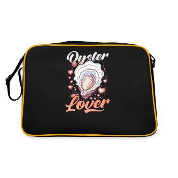 Austern-Austern-Liebhaber - Retro Tasche - Schwarz/Gold - Hinten