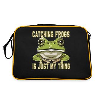 Frogs Catch Frog Hunter Frog Catcher - Retro Bag - black/gold - Back