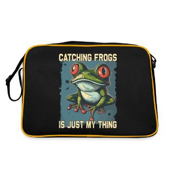 Frogs Catch Frog Hunter Frog Catcher - Retro Bag - black/gold - Back