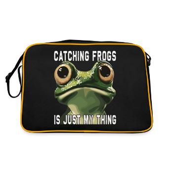 Frogs Catch Frog Hunter Frog Catcher - Retro Bag - black/gold - Back