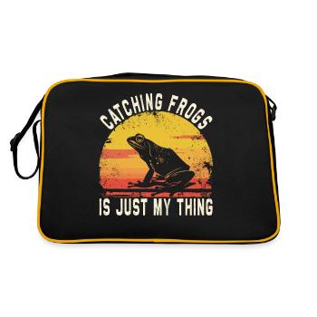 Frogs Catch Frog Hunter Frog Catcher - Retro Bag - black/gold - Back