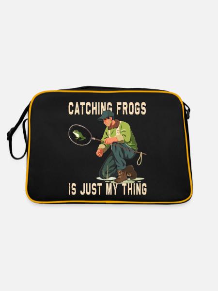 Frogs Catch Frog Hunter Frog Catcher - Sac Retro - noir/or - Dos