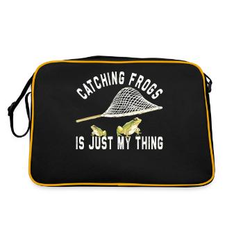 Frogs Catch Frog Hunter Frog Catcher - Retro Bag - black/gold - Back