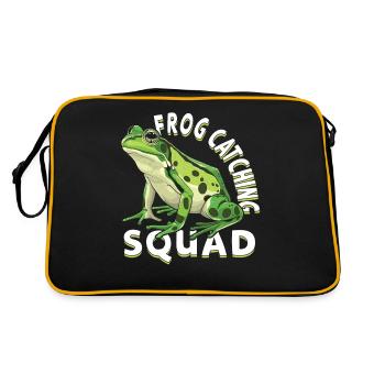 Frogs Catch Frog Hunter Frog Catcher - Retro Bag - black/gold - Back