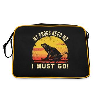 Frogs Catch Frog Hunter Frog Catcher - Retro Bag - black/gold - Back