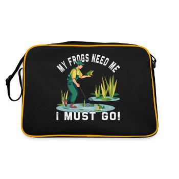 Frogs Catch Frog Hunter Frog Catcher - Retro Bag - black/gold - Back