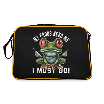 Frogs Catch Frog Hunter Frog Catcher - Retro Bag - black/gold - Back