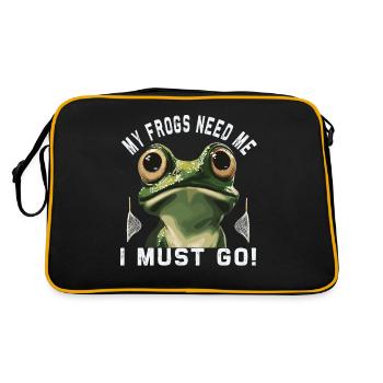 Frogs Catch Frog Hunter Frog Catcher - Retro Bag - black/gold - Back