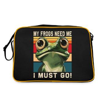 Frogs Catch Frog Hunter Frog Catcher - Retro Bag - black/gold - Back