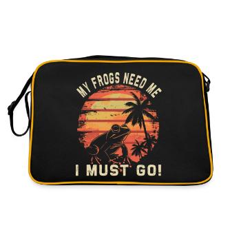 Frogs Catch Frog Hunter Frog Catcher - Retro Bag - black/gold - Back