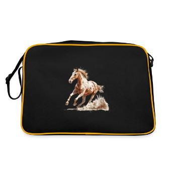 Galop dynamique cheval brun - Sac Retro - noir/or - Dos