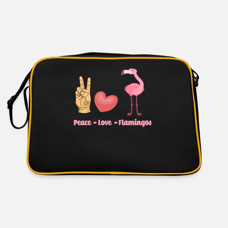 Flamant rose, paix, amour Sac Retro