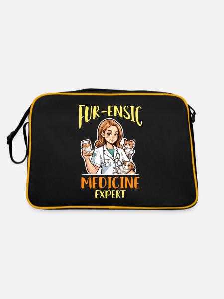 Veterinary Medicine Fur-ensic Medicine Vet Clinic - Retro Bag - black/gold - Back