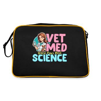 Clinique vétérinaire Vet Med Where Paws Meet Science - Sac Retro - noir/or - Dos