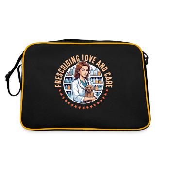 Médecine vétérinaire Prescrire de l’amour et de la technologie vétérinaire - Sac Retro - noir/or - Dos
