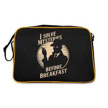 I solve mysteries before breakfast Murder - Retro Bag - black/gold - Back