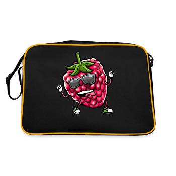 Berry Dancing Raspberries Fruit - Retro Bag - black/gold - Back