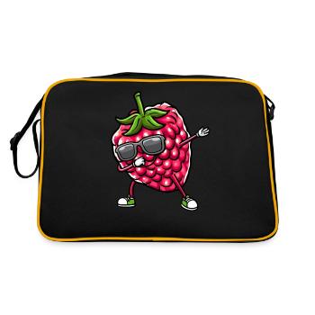 Berry Dancing Raspberries Fruit - Retro Bag - black/gold - Back