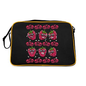 Berry Dancing Raspberries Fruit - Retro Bag - black/gold - Back