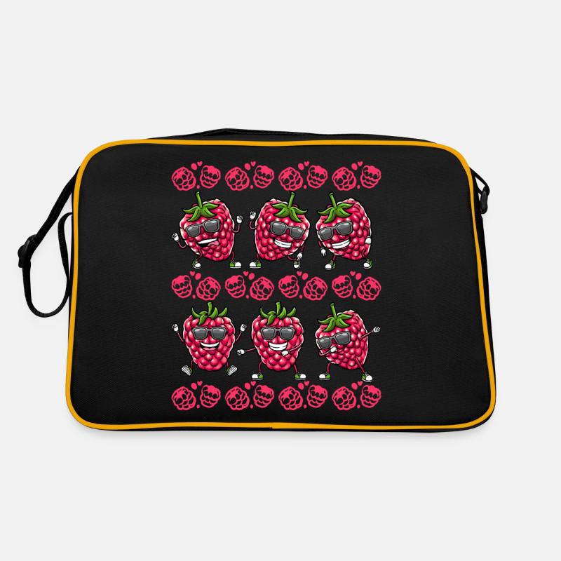 Beere Dancing Himbeeren Obst Retro Tasche