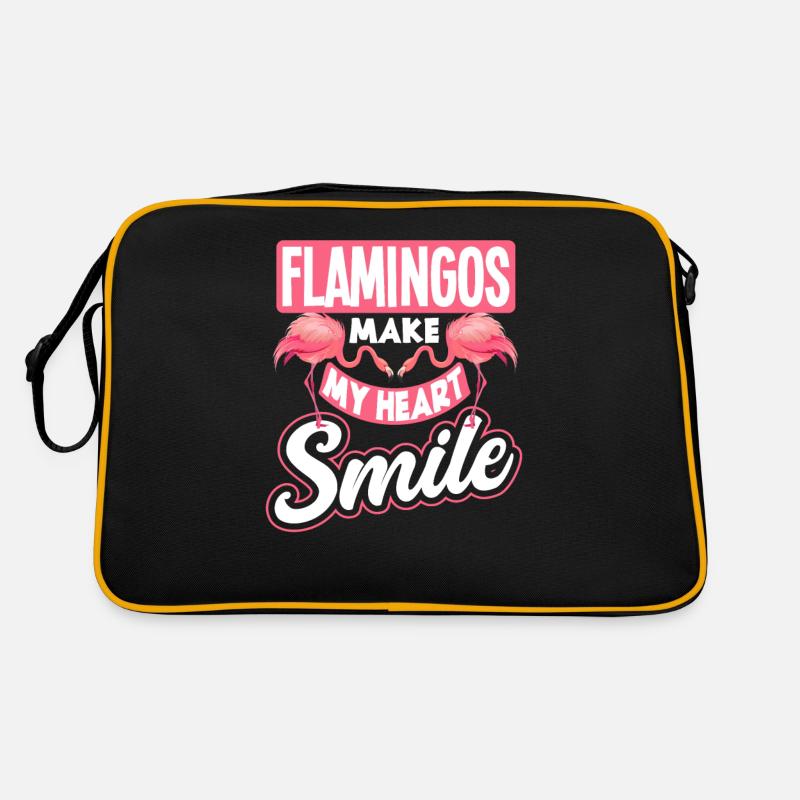 Flamingo Lachen Herz Spruch Geschenk Retro Tasche
