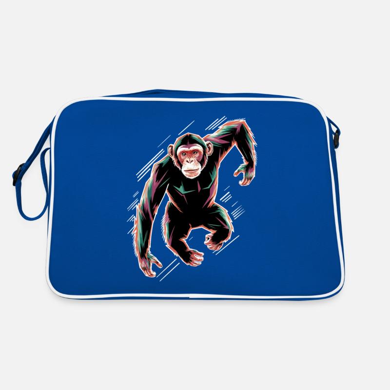 Dynamic Chimpanzee Motif Retro Bag