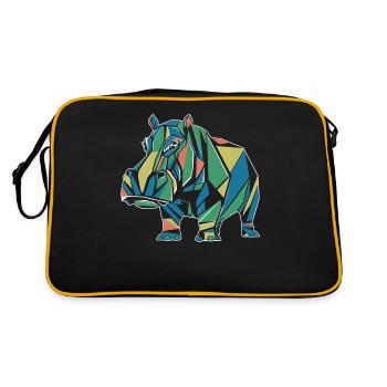 Conception géométrique colorée d’hippopotame - Sac Retro - noir/or - Dos