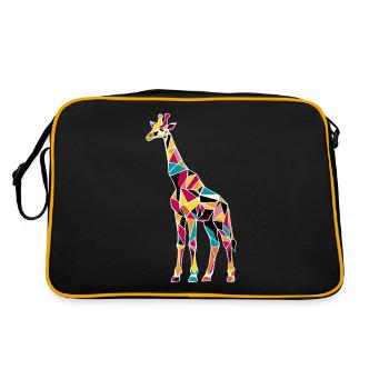 Colorful Giraffe Mosaic Artwork - Retro Bag - black/gold - Back
