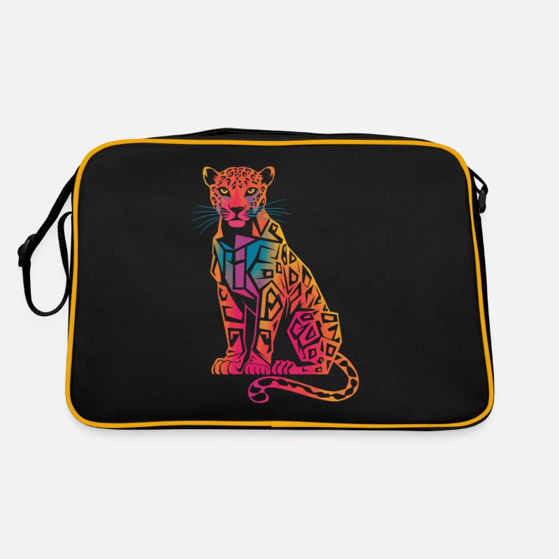 Léopard géométrique coloré Sac Retro