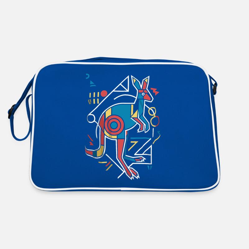 Abstraktes Känguru Kunst in Bunt Retro Tasche