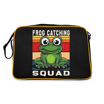 Frogs Catch Frog Hunter Frog Catcher - Retro Bag - black/gold - Back