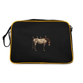 Horse with birds on its back - Retro Bag - black/gold - Back