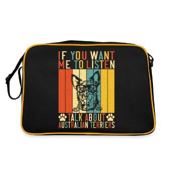 Australian Terrier Gifts - Retro Bag - black/gold - Back