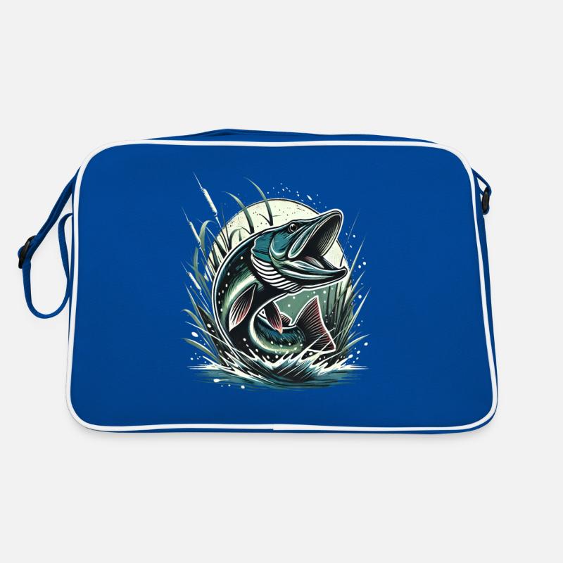Aventure de pêche au brochet réaliste Sac Retro