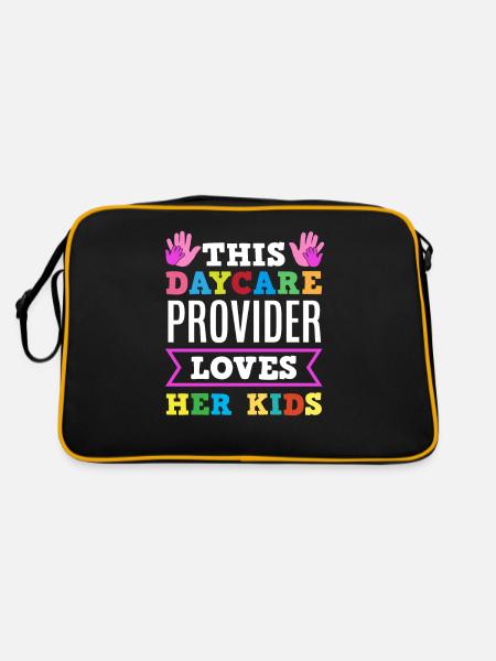 This day caregiver loves your children - Retro Bag - black/gold - Back